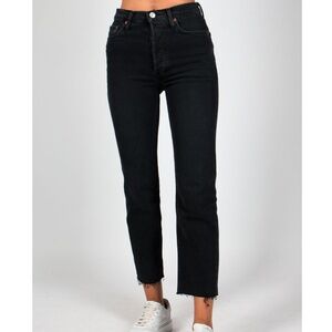 RE/DONE DENIM JEANS COMFORT STRETCH HIGH RISE STOVE PIPE